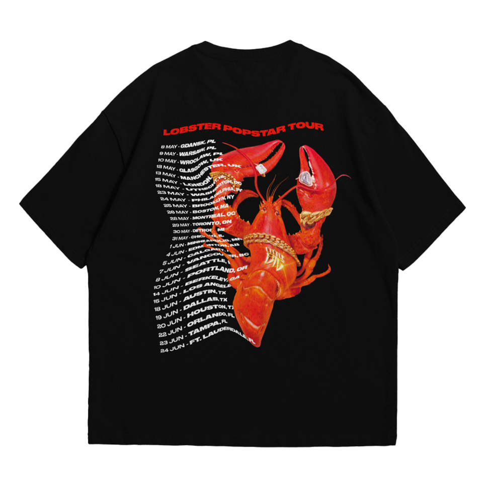 T-SHIRT «LOBSTER POPSTAR TOUR» BLACK – LITTLE BIG SHOP